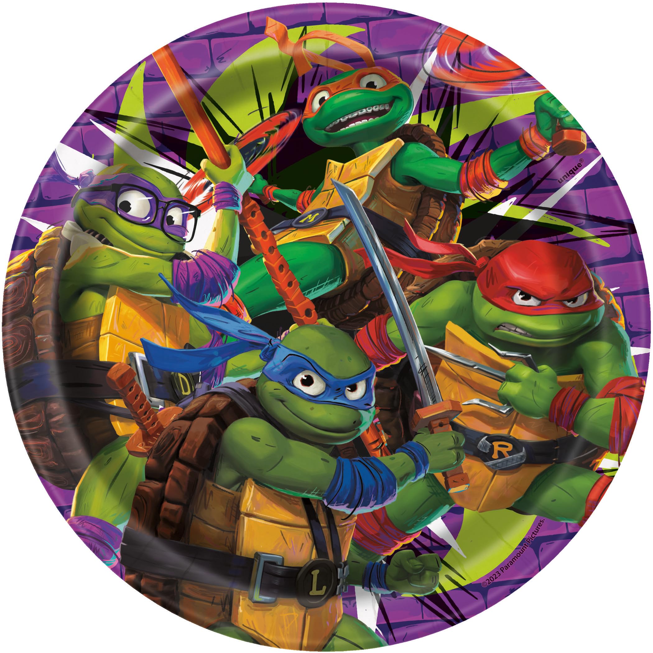 Unique industries teenage mutant ninja turtles round disposable dessert paper plates