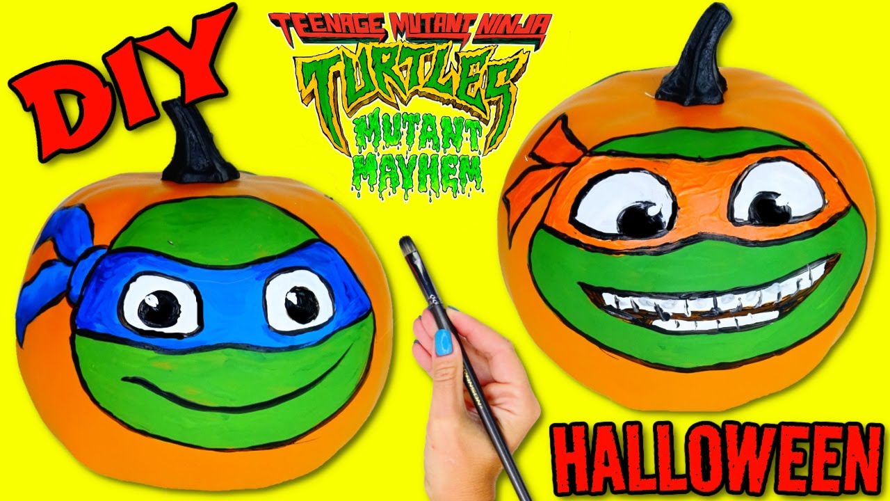 Tmnt mutant mayhem halloween pumpkins diy michelangelo and leonardo