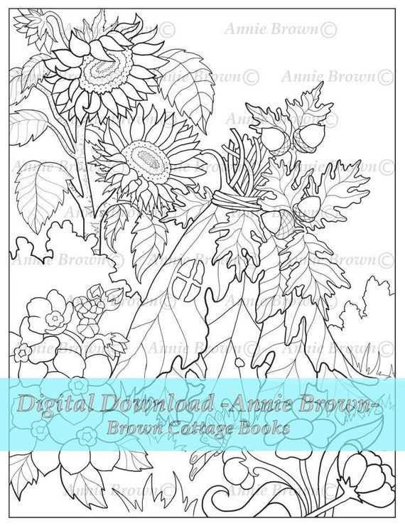 Coloring pages printable download fantasy art line art fairy home sunflower teepee by annie brown hand