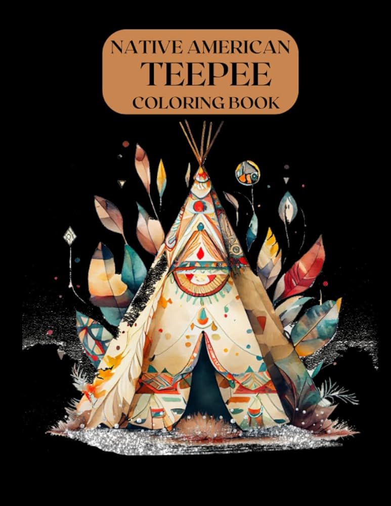 Native american teepee coloring book printables downham books