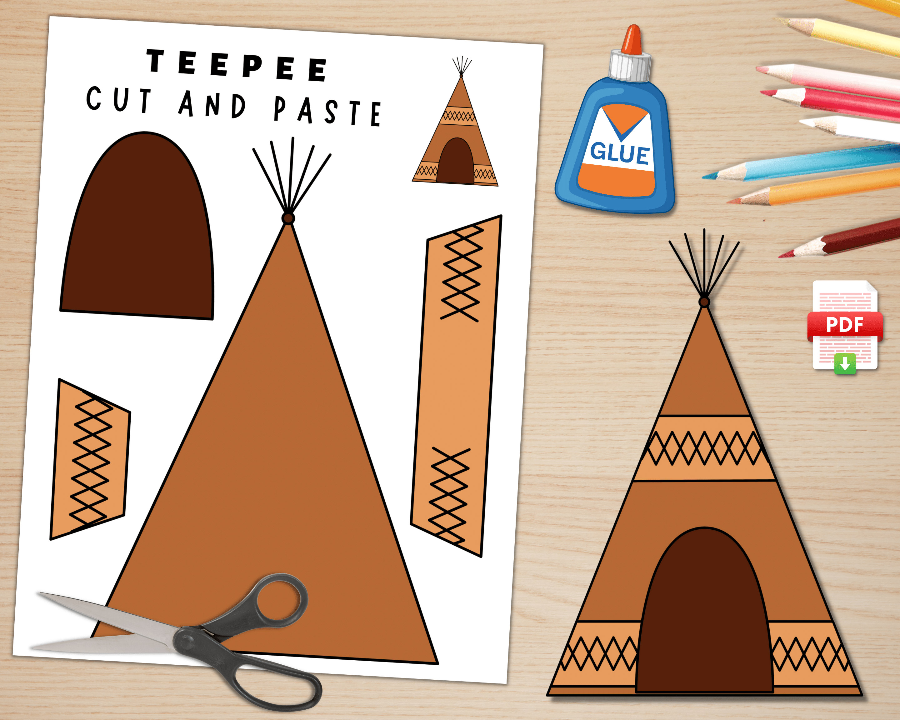 Teepee coloring page