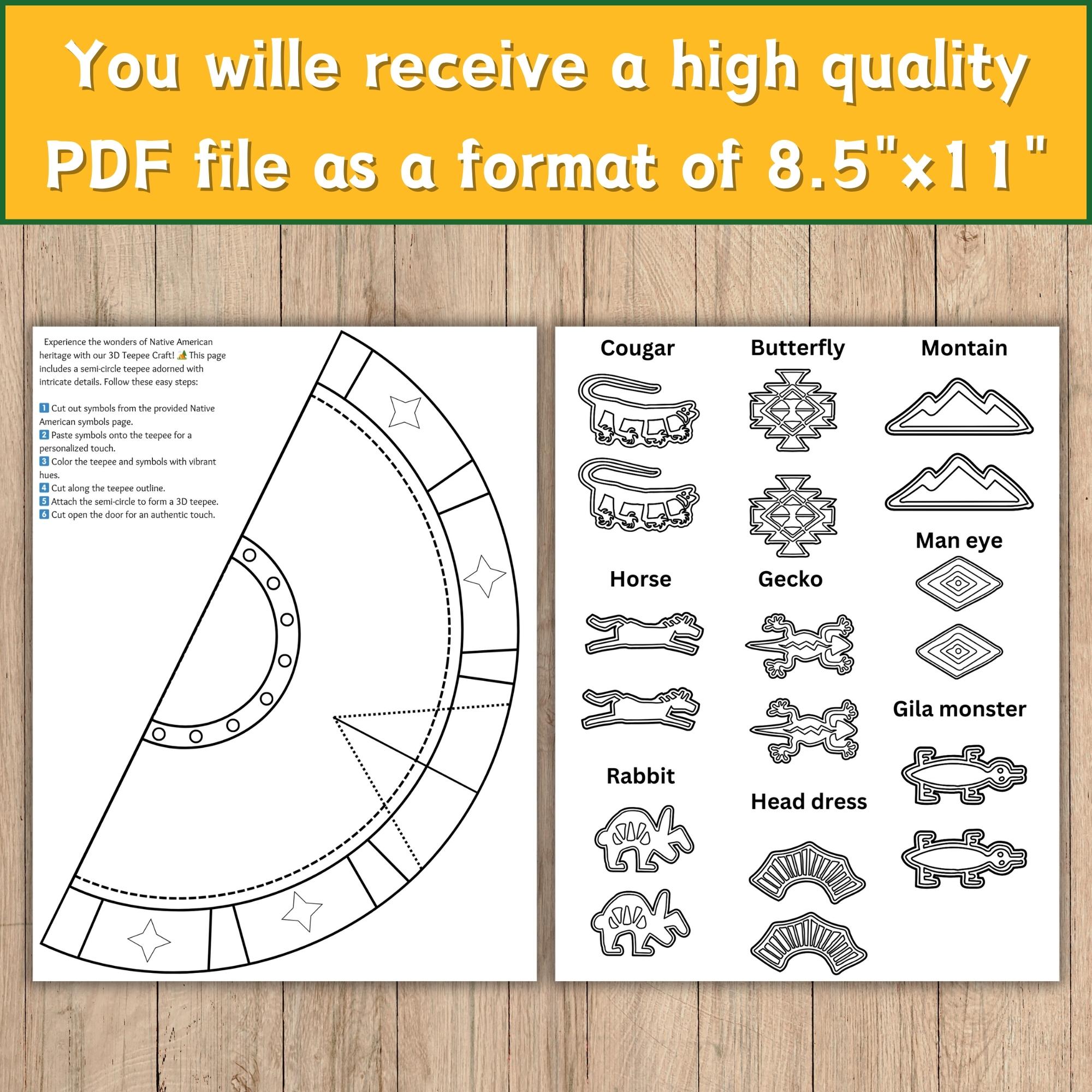 Build a d teepeetipi native americans craftsymbols design a teepee template scissor practice made by teachers