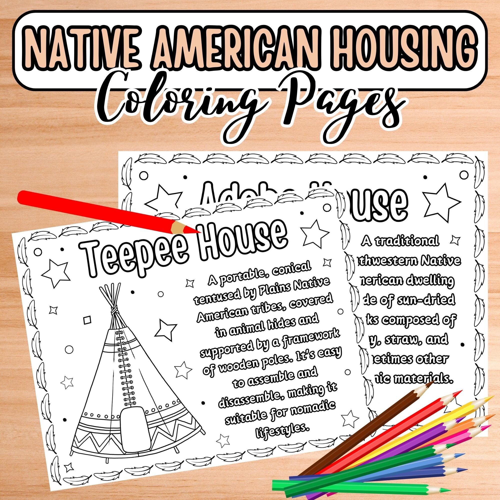 Teepee coloring page