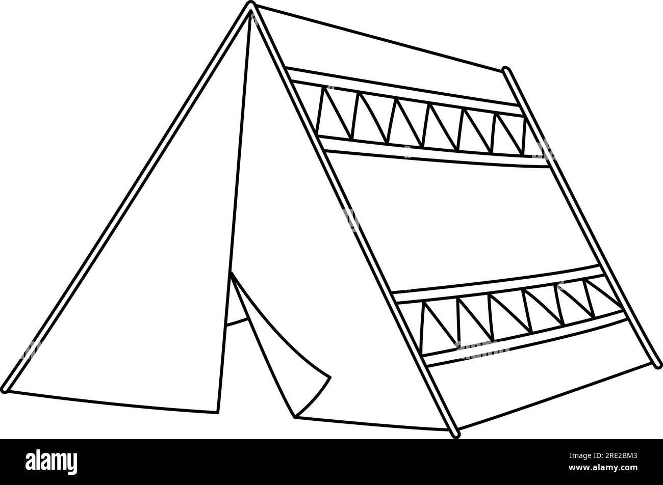 Camping tent kids black and white stock photos images