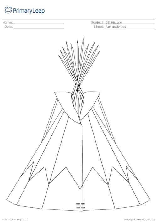 History design your own teepee worksheet