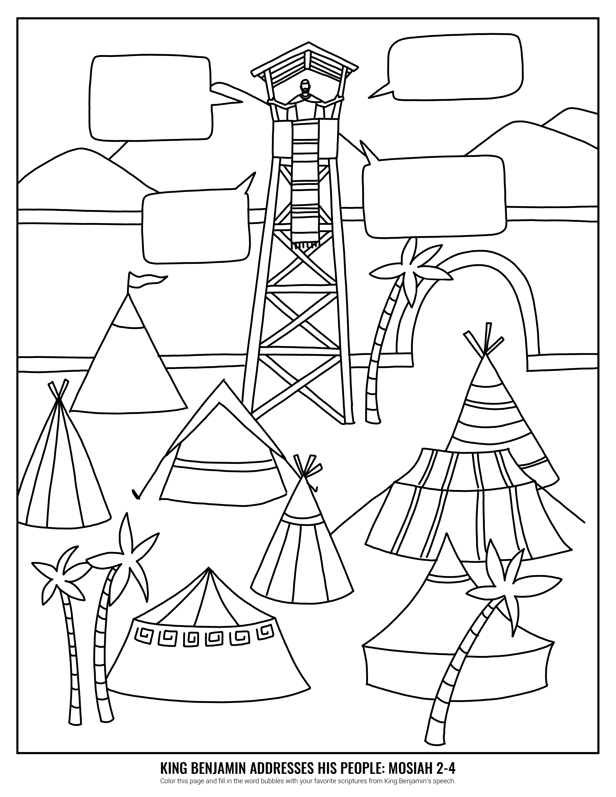 King benjamin coloring page â latter day baby
