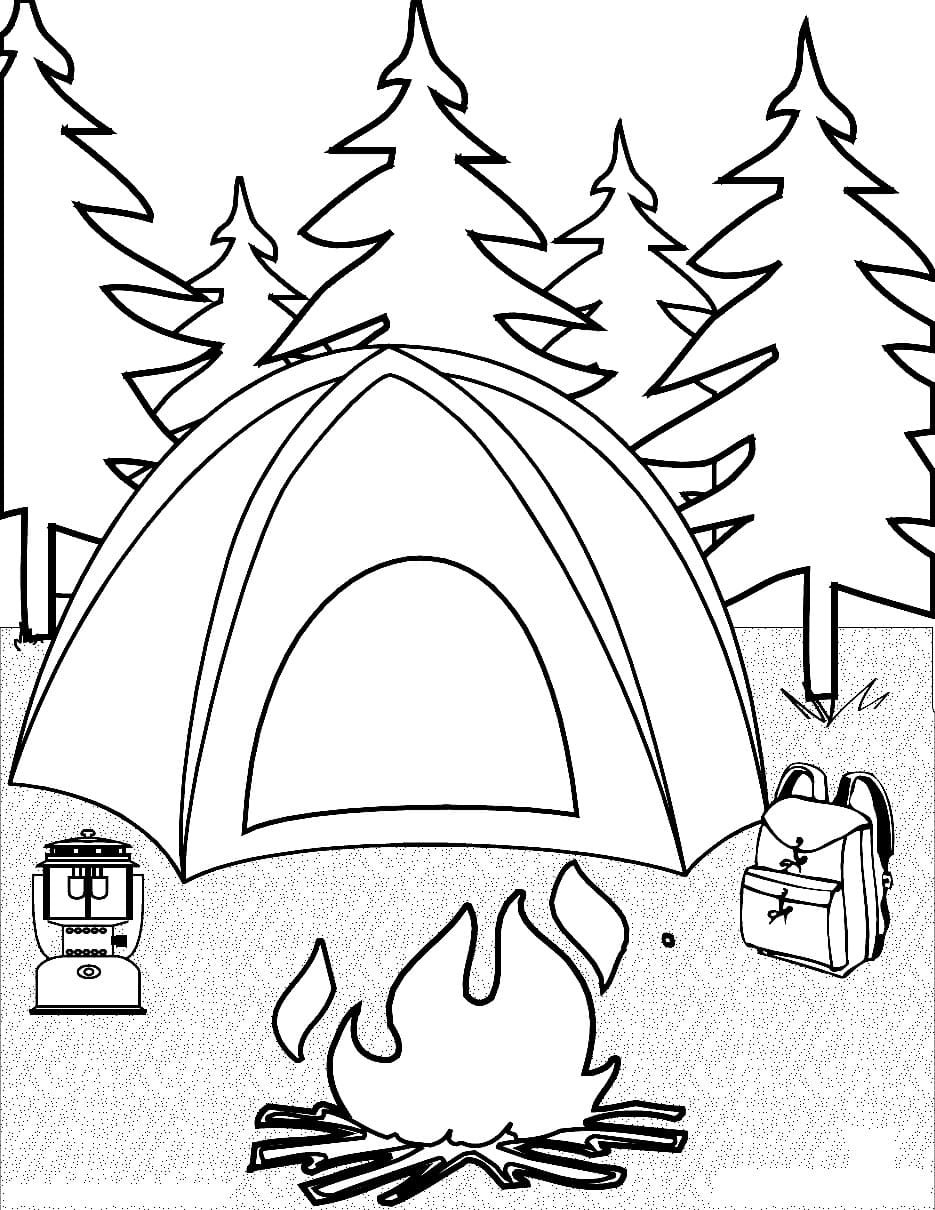 Camping coloring pages