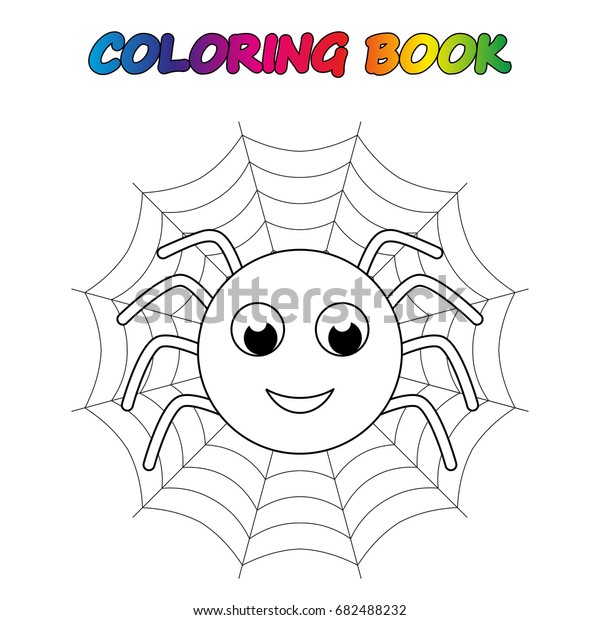 Spider coloring book coloring page educate vector de stock libre de regalãas