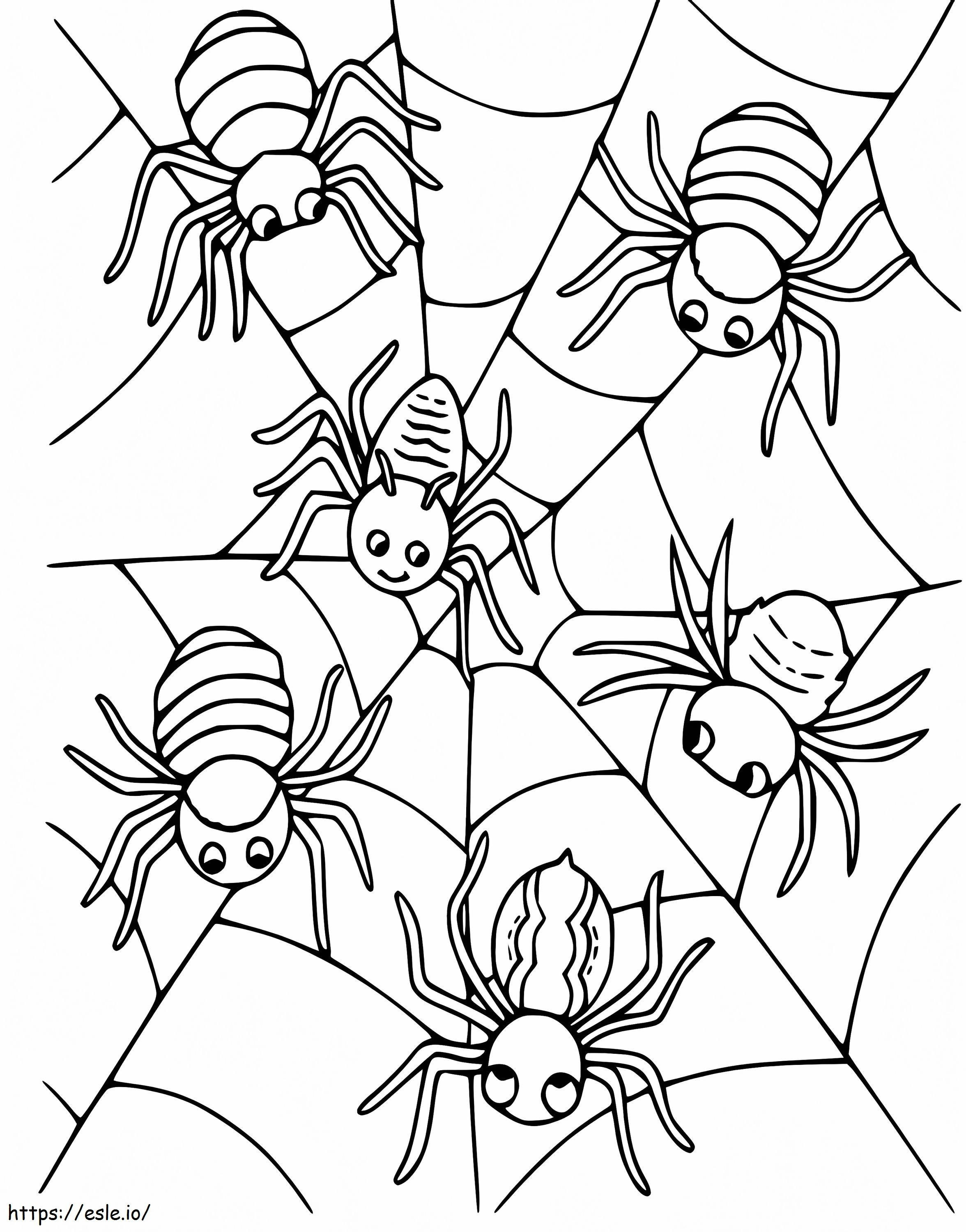 Araãas en telaraãa para colorear