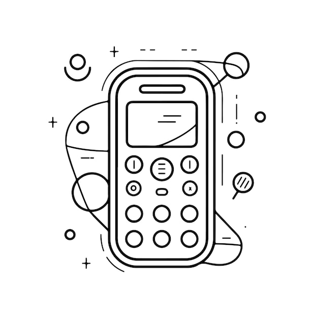 Premium vector sketch hand drawn single line art coloring page phone day