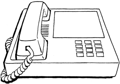 Office phone coloring page free printable coloring pages