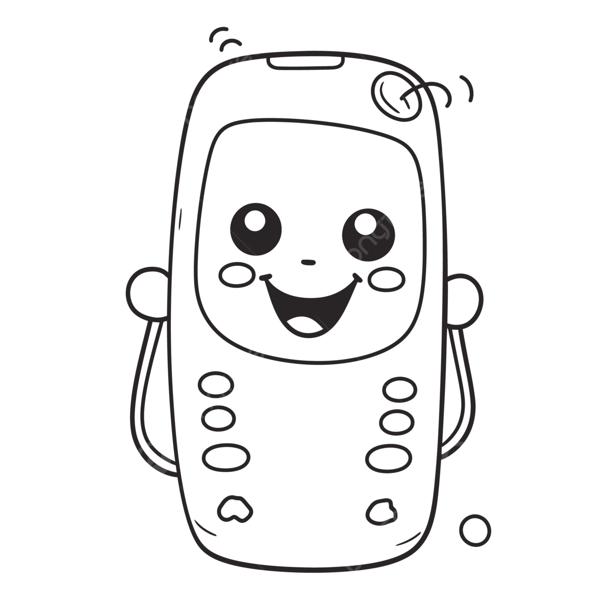 Cute cellphone coloring page outline sketch drawing vector cell phone drawing cell phone outline cell phone sketch png and vector with transparent background for free download