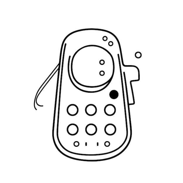 Premium vector sketch hand drawn single line art coloring page phone day