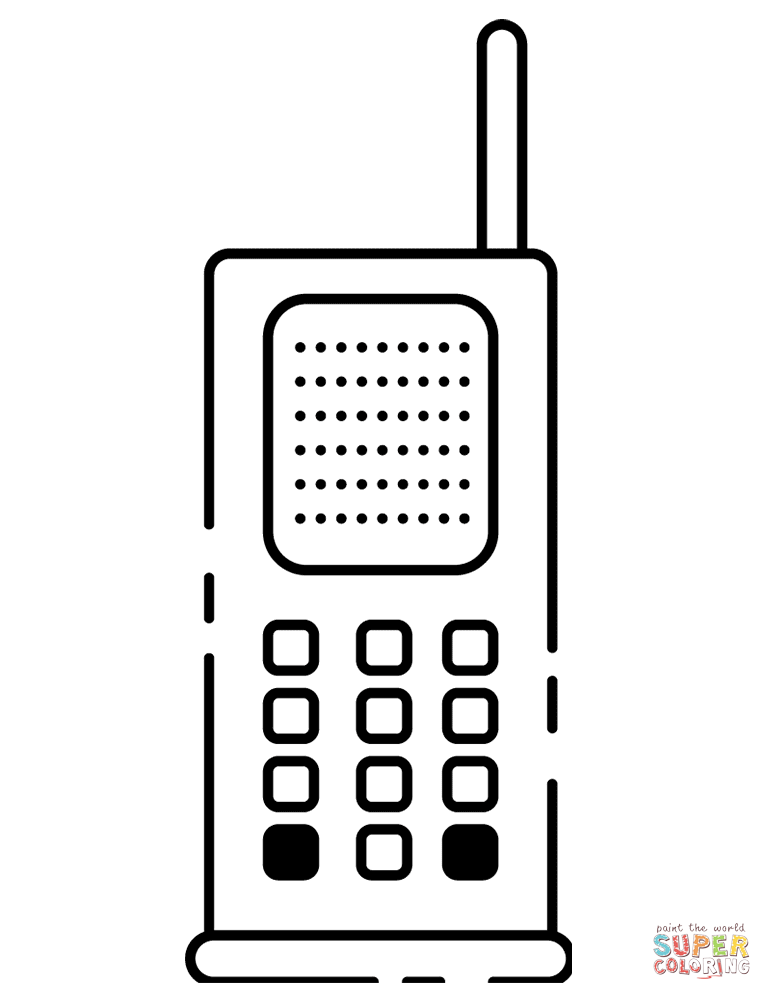 Retro cellphone coloring page free printable coloring pages