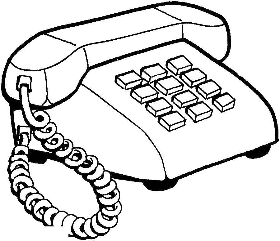 Online coloring pages coloring page old phone technique download print coloring page