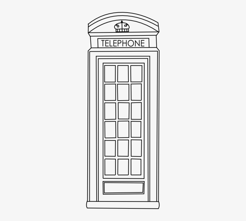 Phone booth clipart black and white