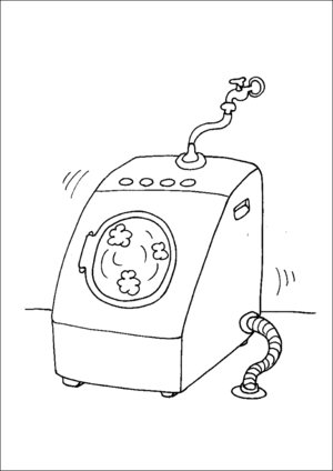 Washing machine coloring page