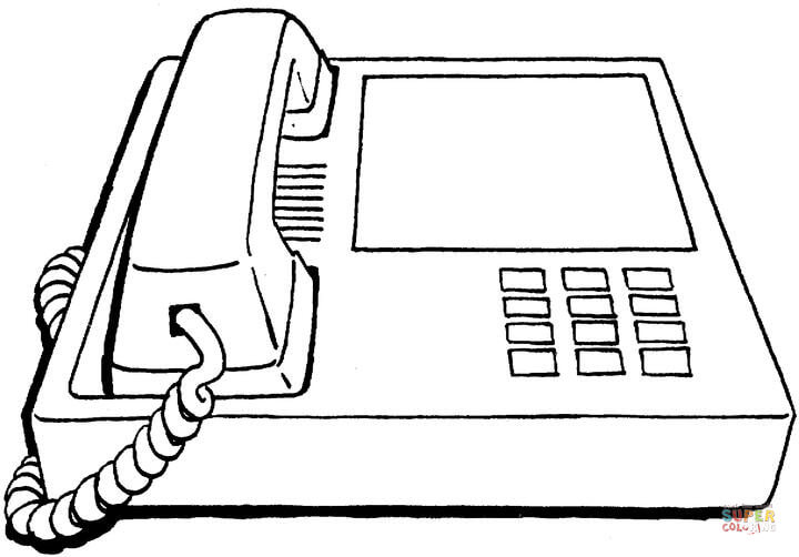 Office phone coloring page free printable coloring pages