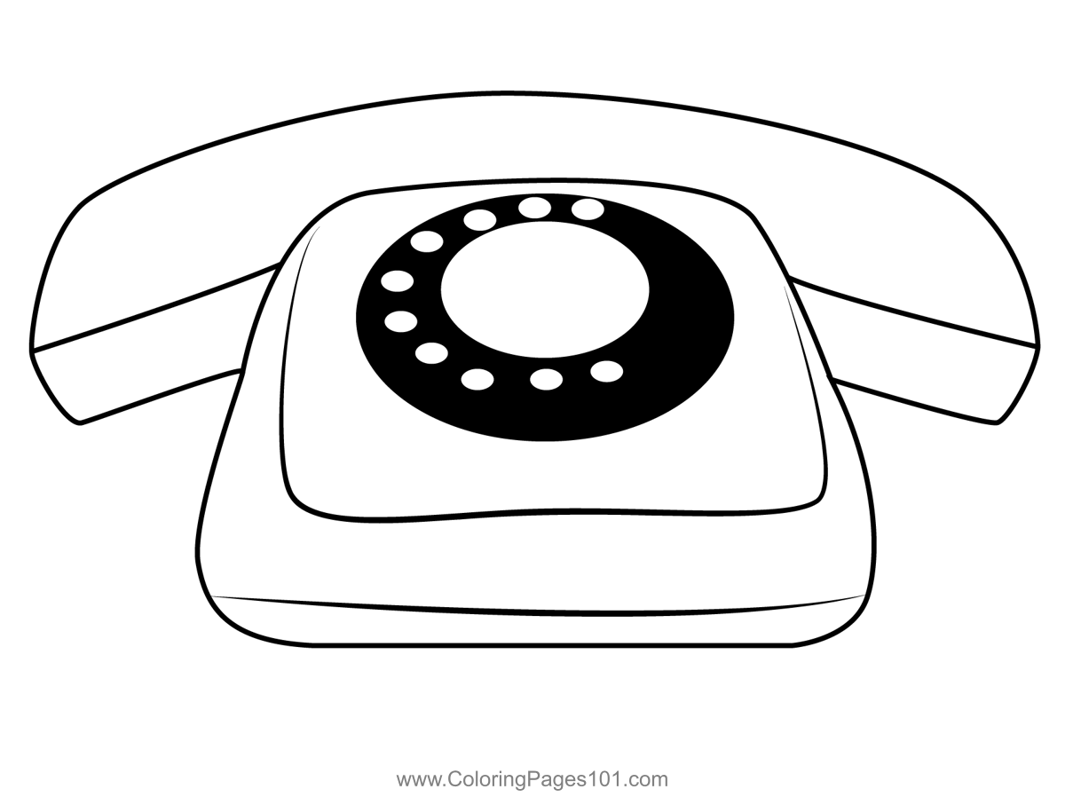 Old telephone coloring page for kids