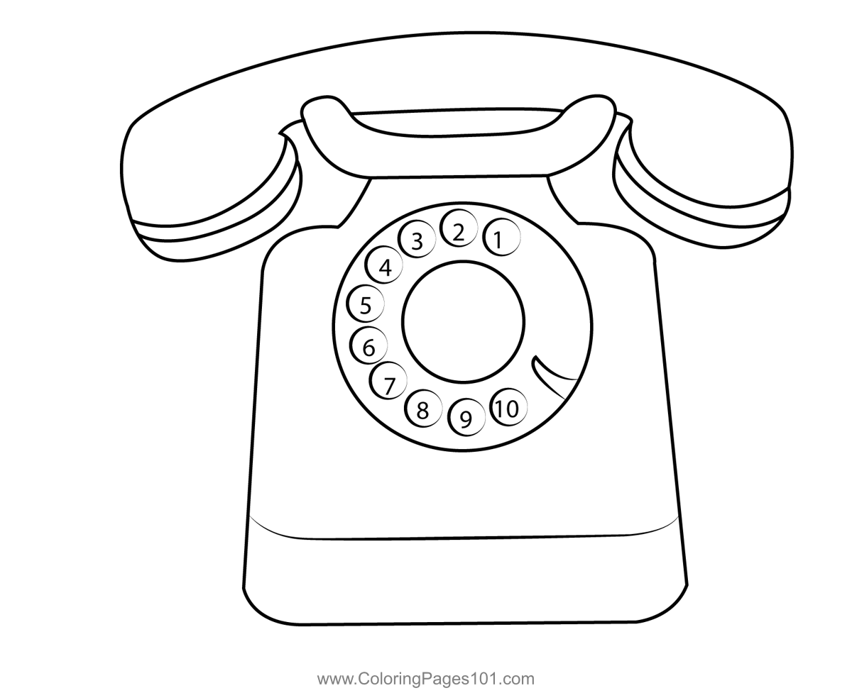 Antique home telephone coloring page coloring pages antiques coloring pages for kids