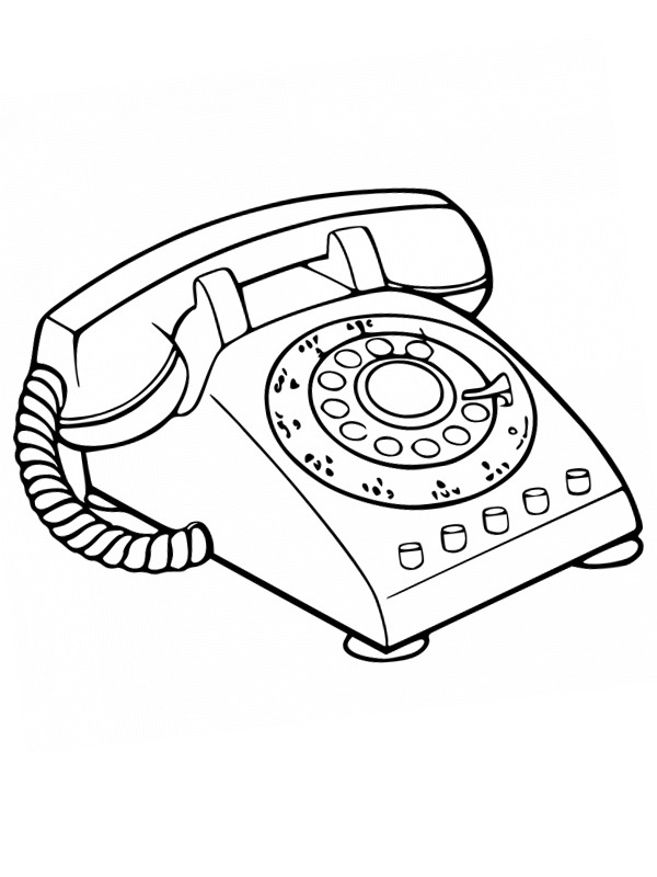 Old fashioned phone coloring page