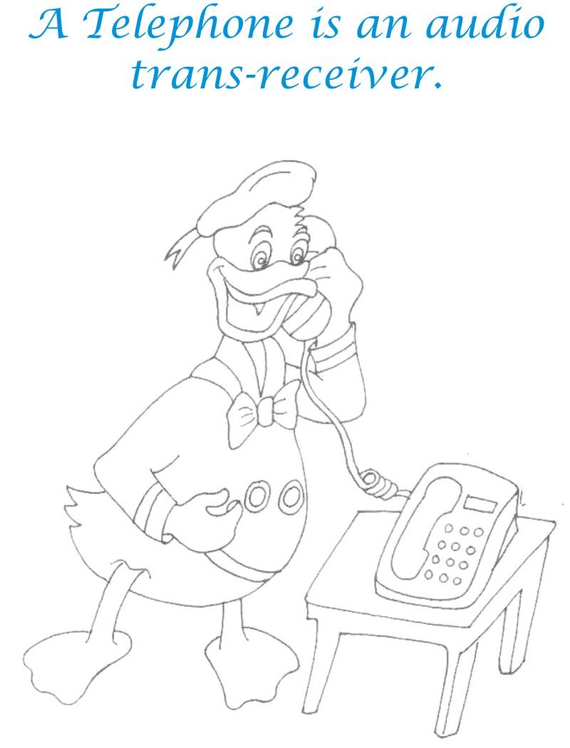 Telephone munication device coloring page