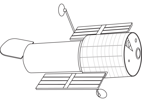 Hubble telescope coloring page free printable coloring pages