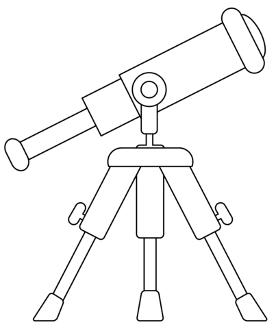 Telescope coloring page free printable coloring pages