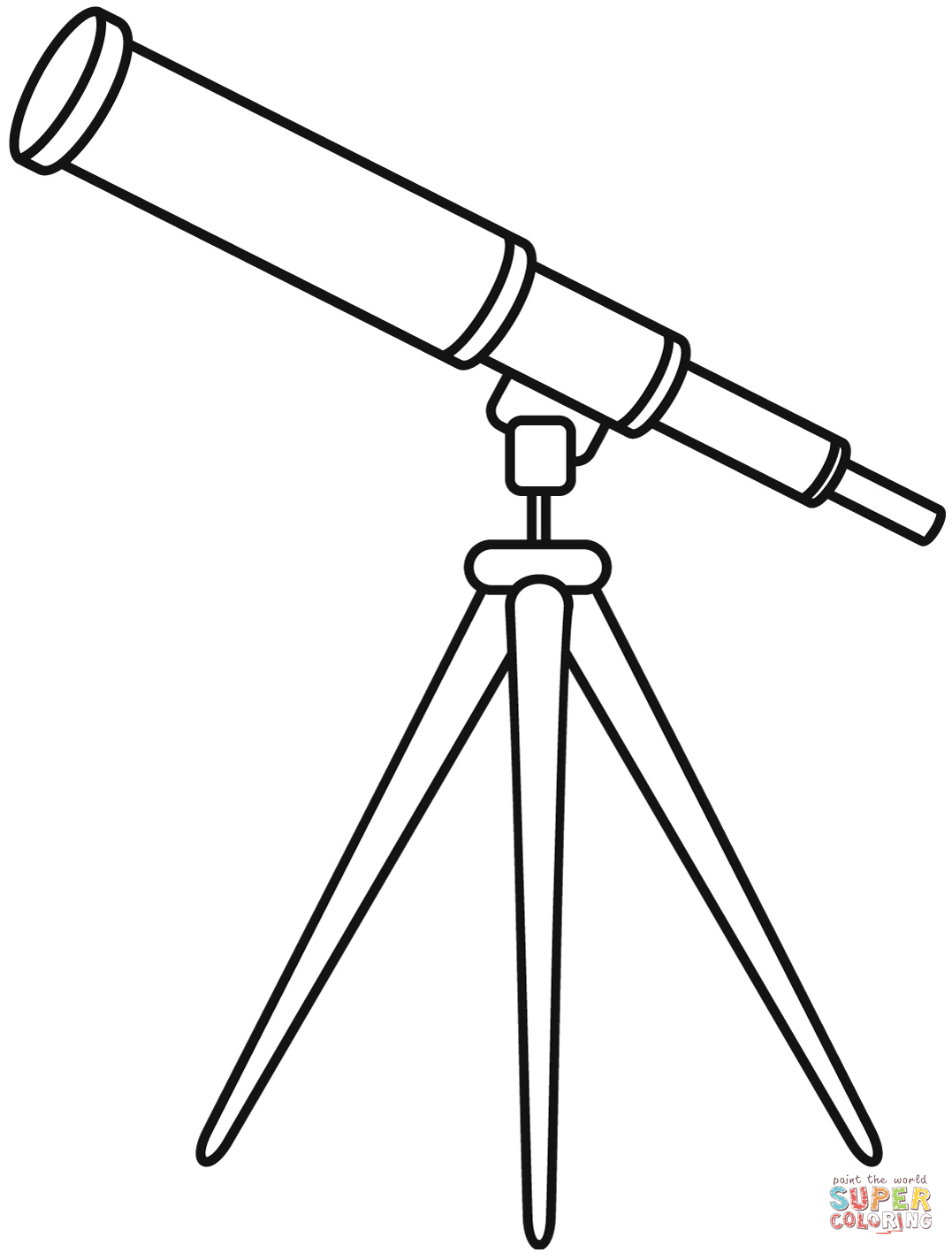 Telescope coloring page free printable coloring pages