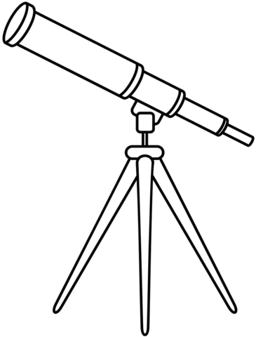 Telescope coloring page free printable coloring pages
