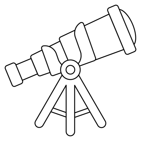 Telescope emoji coloring page free printable coloring pages