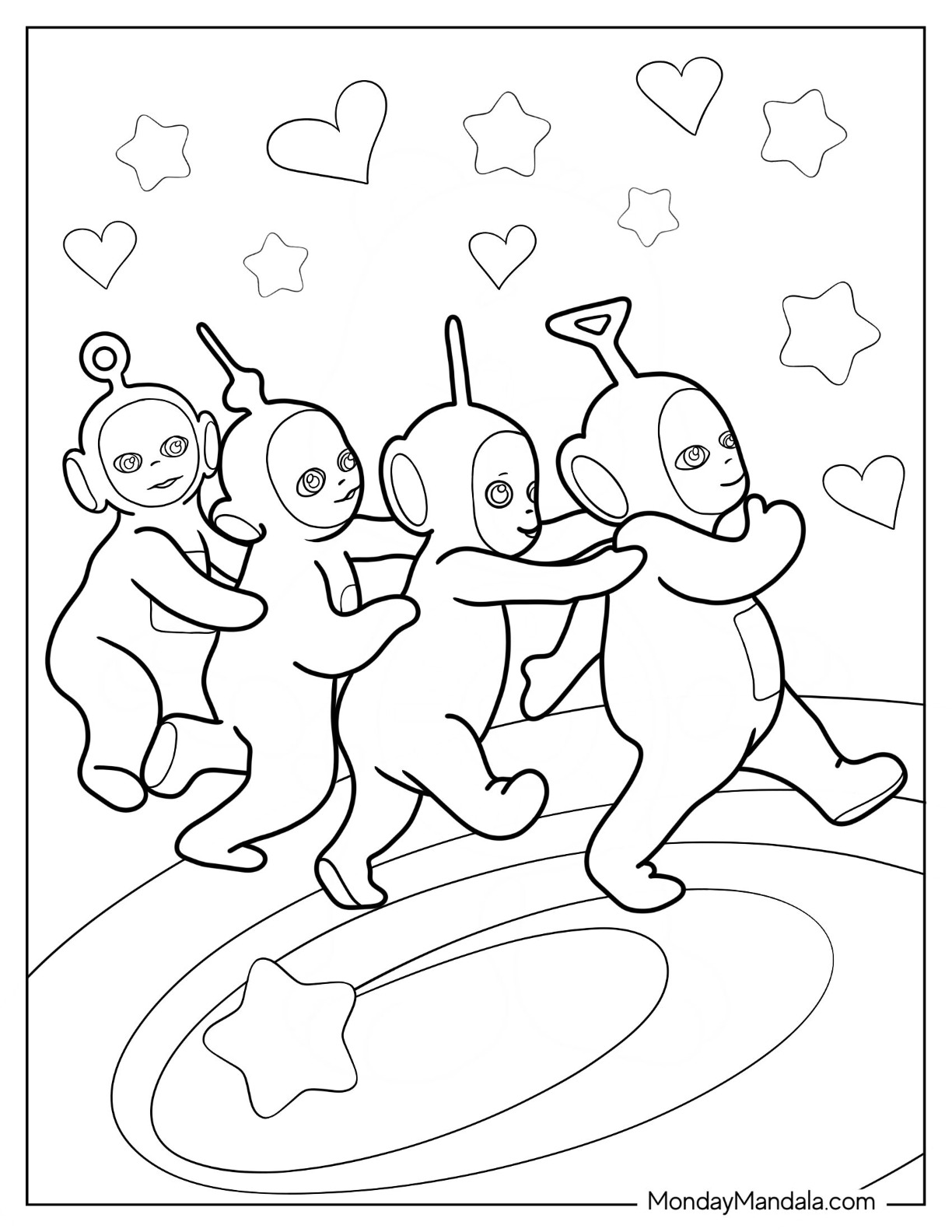 Teletubbies coloring pages free pdf printables