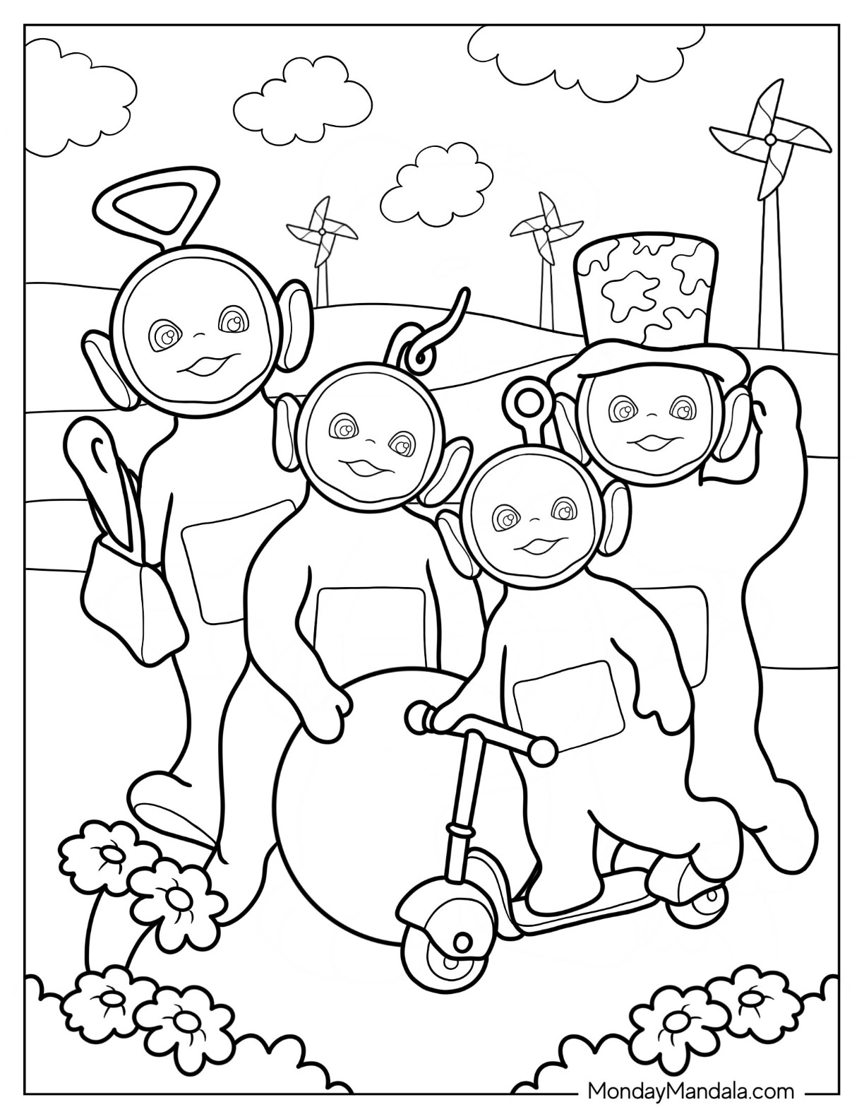 Teletubbies coloring pages free pdf printables