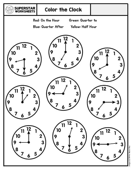 Telling time worksheets