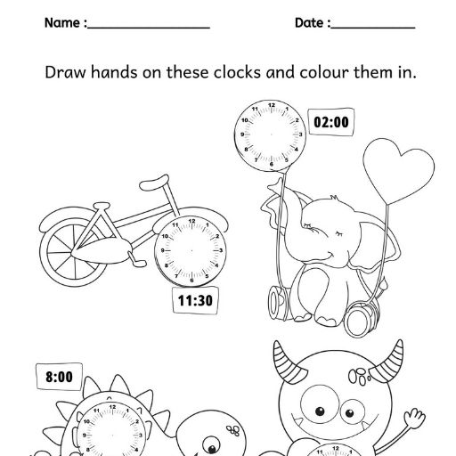 Telling time worksheet