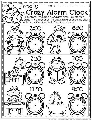 Telling time worksheets