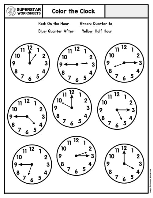 Telling time worksheets