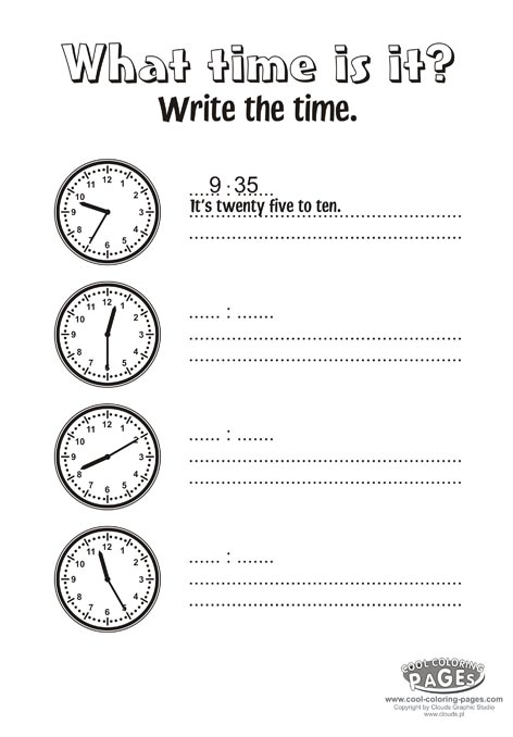 What time is it exercises