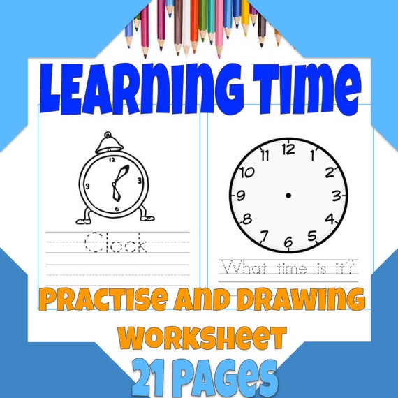 Telling time clock learning coloring pages clock practise worksheet kdp distance and remote learning digital activity sheets for kids