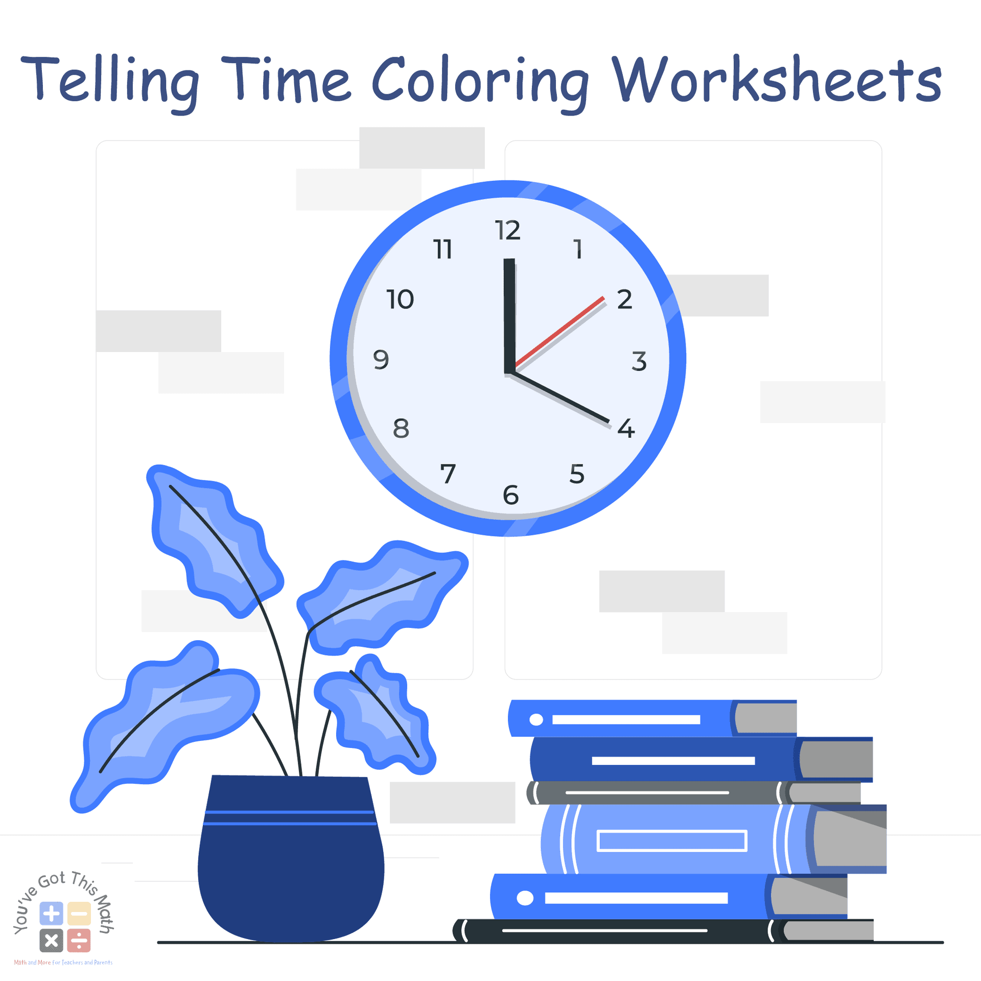 Free telling time coloring worksheets