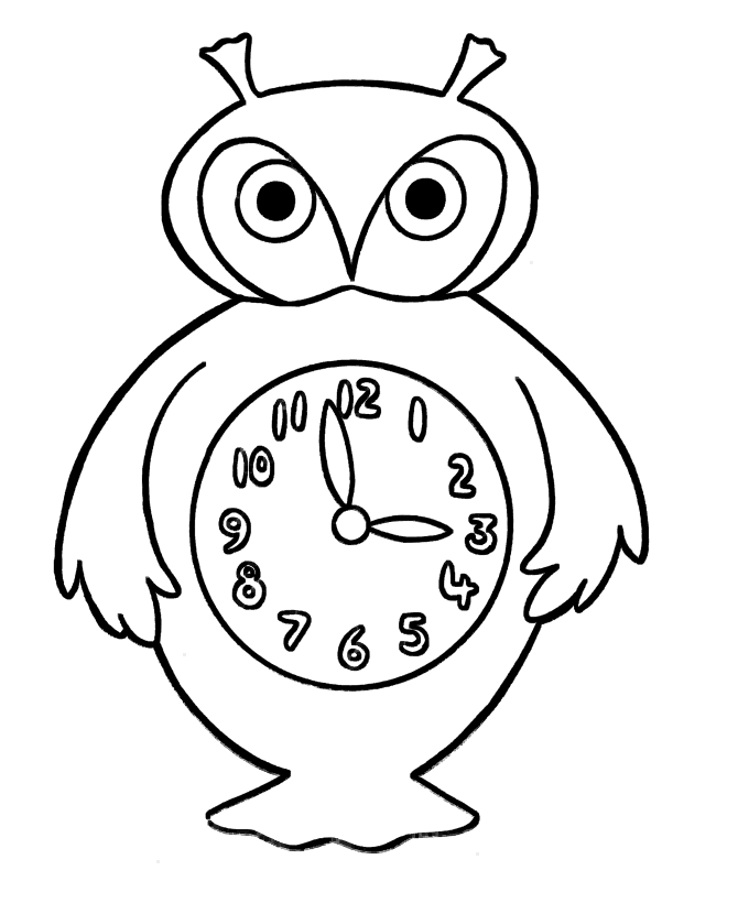 Free printable clock coloring pages for kids