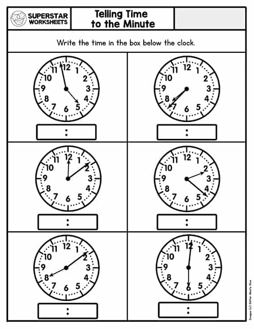 Telling time worksheets