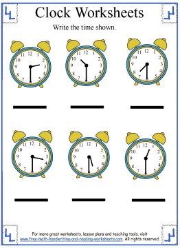 Clock worksheets
