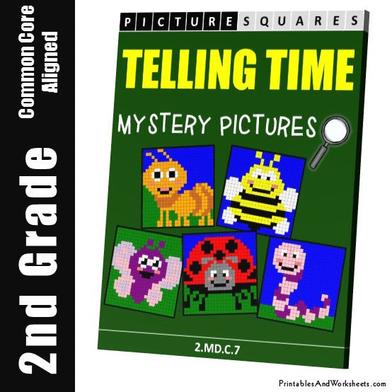 Nd grade telling time mystery pictures coloring worksheets