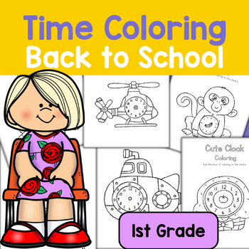 Telling time coloring pages worksheet
