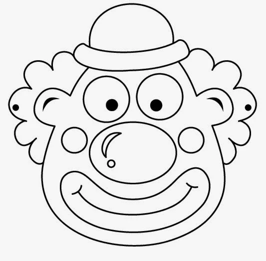 Clowns free printable coloring masks or templates