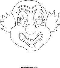 Circus clown mask craft template