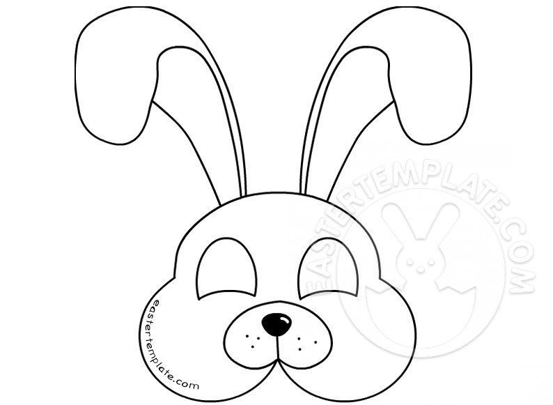 Rabbit face mask coloring page