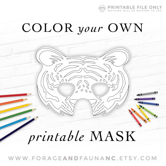 Tiger coloring book activity printable mask bengal siberian