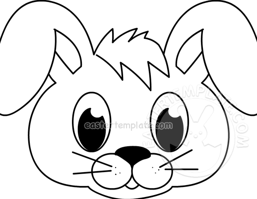 Easter bunny mask coloring page